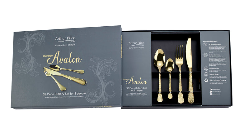 Champagne Avalon 32 Piece Box Set