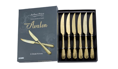 Champagne Avalon Box of 6 Steak Knives